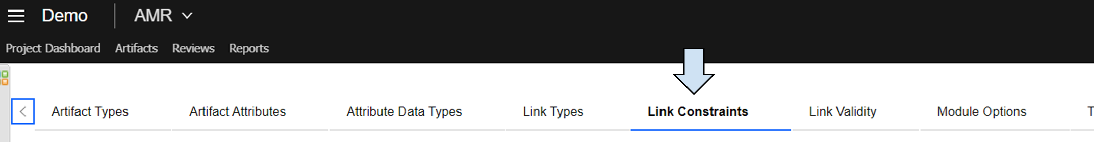 You will find Link constraints between Link Validity and Link Types 